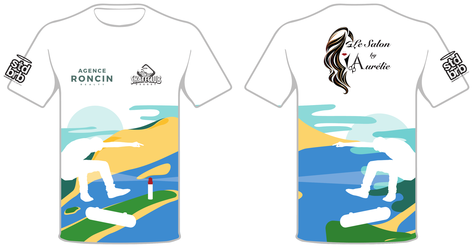 Tee-shirt Skate Club Ferret, face et dos